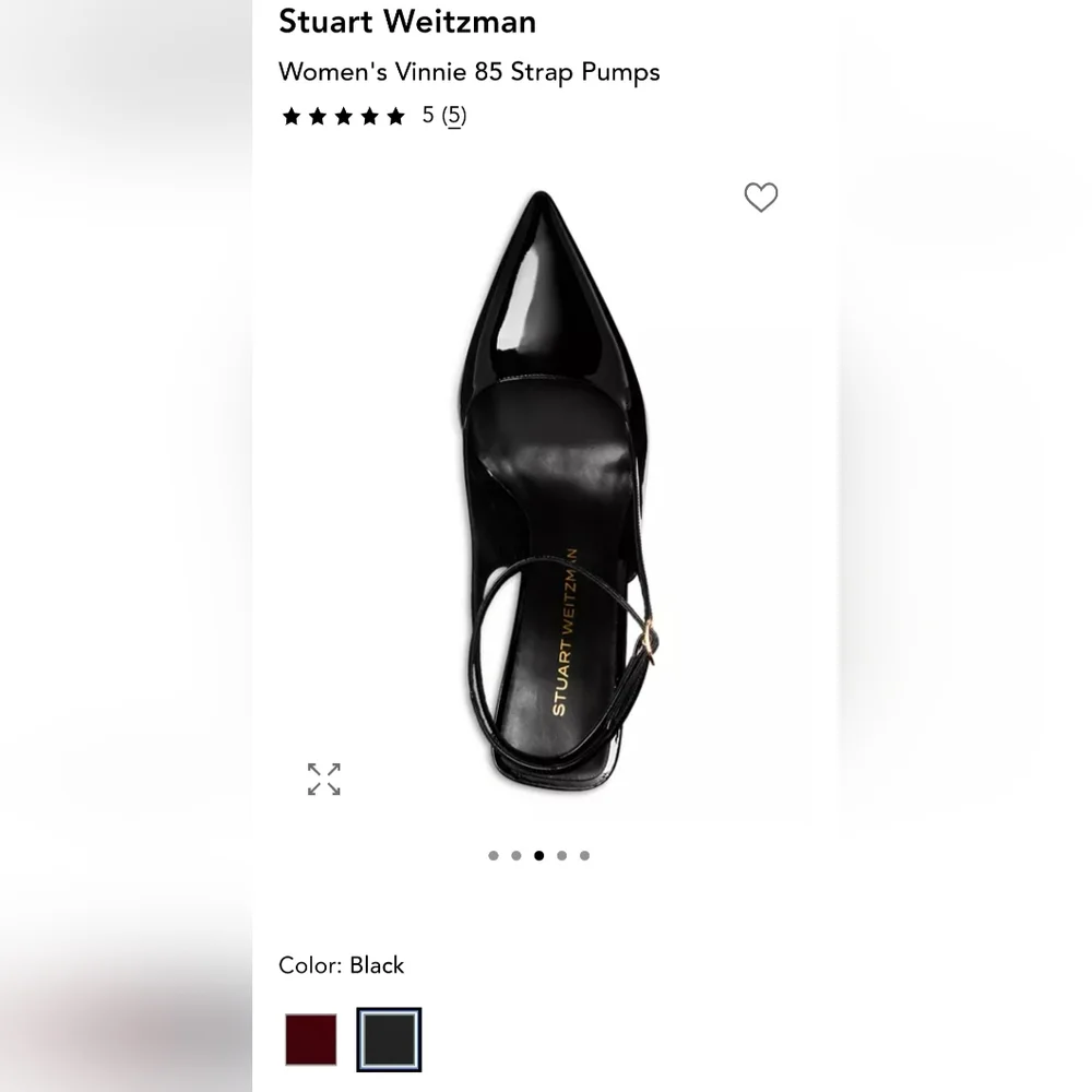 Stuart Weitzman Black Patent Leather Womens Vinnie 85 Strap Pumps Heels Size 8 - Picture 5 of 9